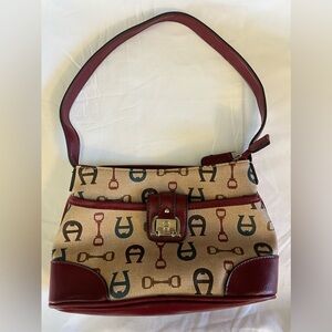 Hostess Pick Stylish Red and Beige Vintage Etienne Aigner Shoulder Bag